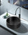 Eden Bath EB_SS003BK Round 15.75-in Stainless Steel Vessel Sink with Rim in Black with Drain