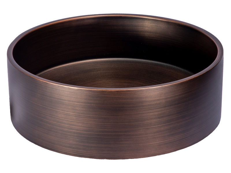 Eden Bath EB_SS003BZ Round 15.75-in Stainless Steel Vessel Sink with Rim in Bronze with Drain