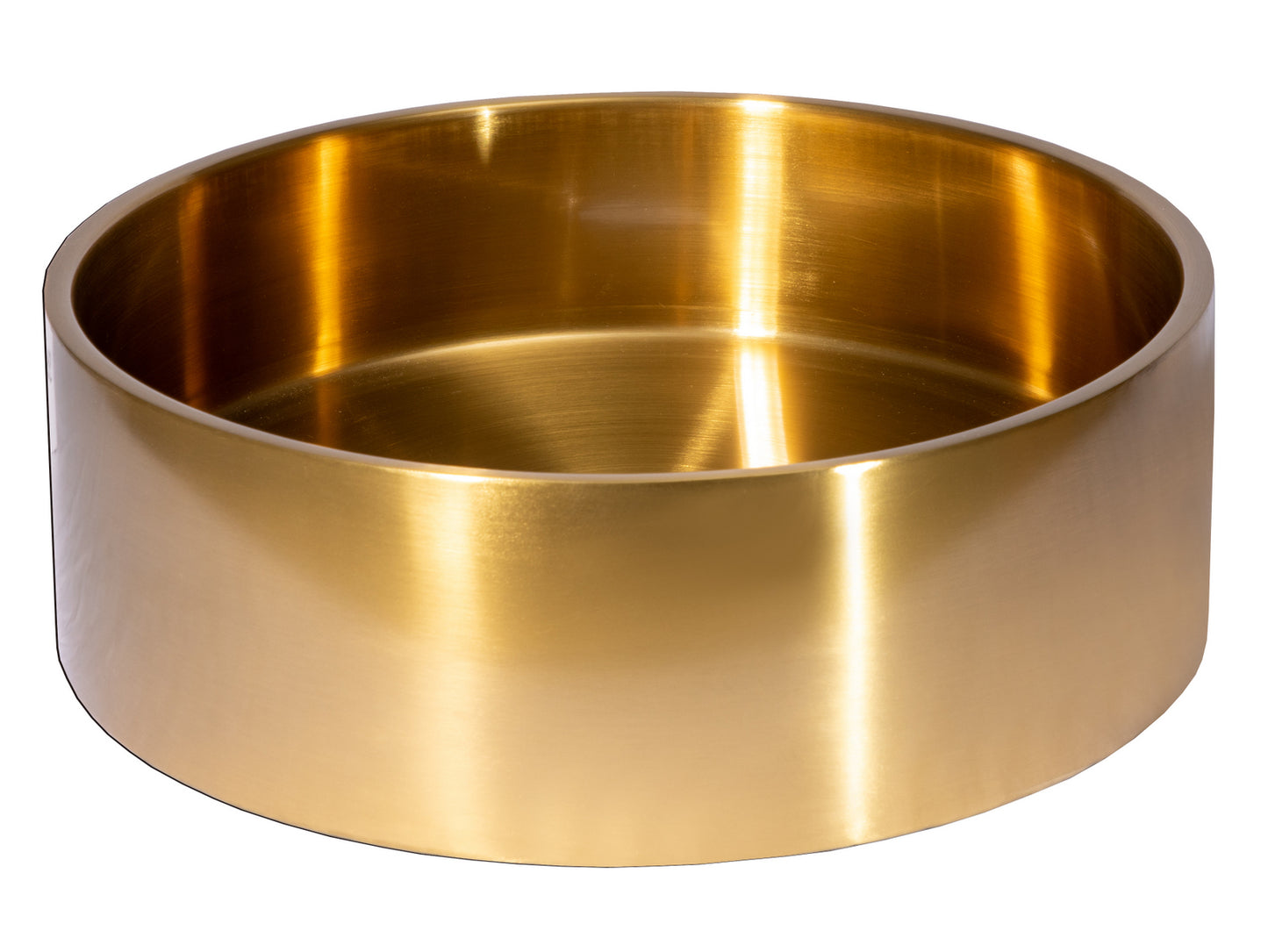 Eden Bath EB_SS003GD Round 15.75-in Stainless Steel Vessel Sink with Rim in Gold with Drain