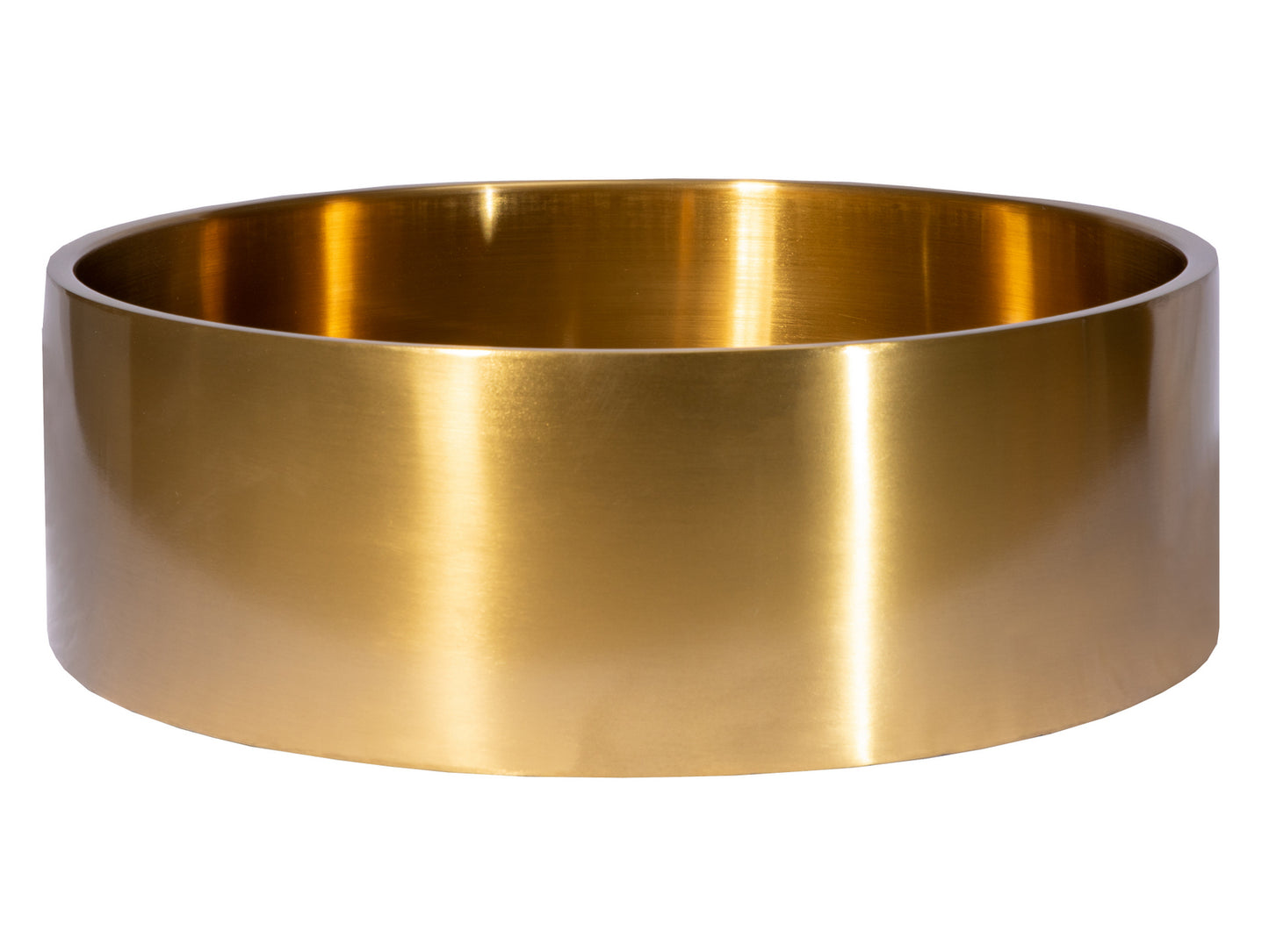 Eden Bath EB_SS003GD Round 15.75-in Stainless Steel Vessel Sink with Rim in Gold with Drain