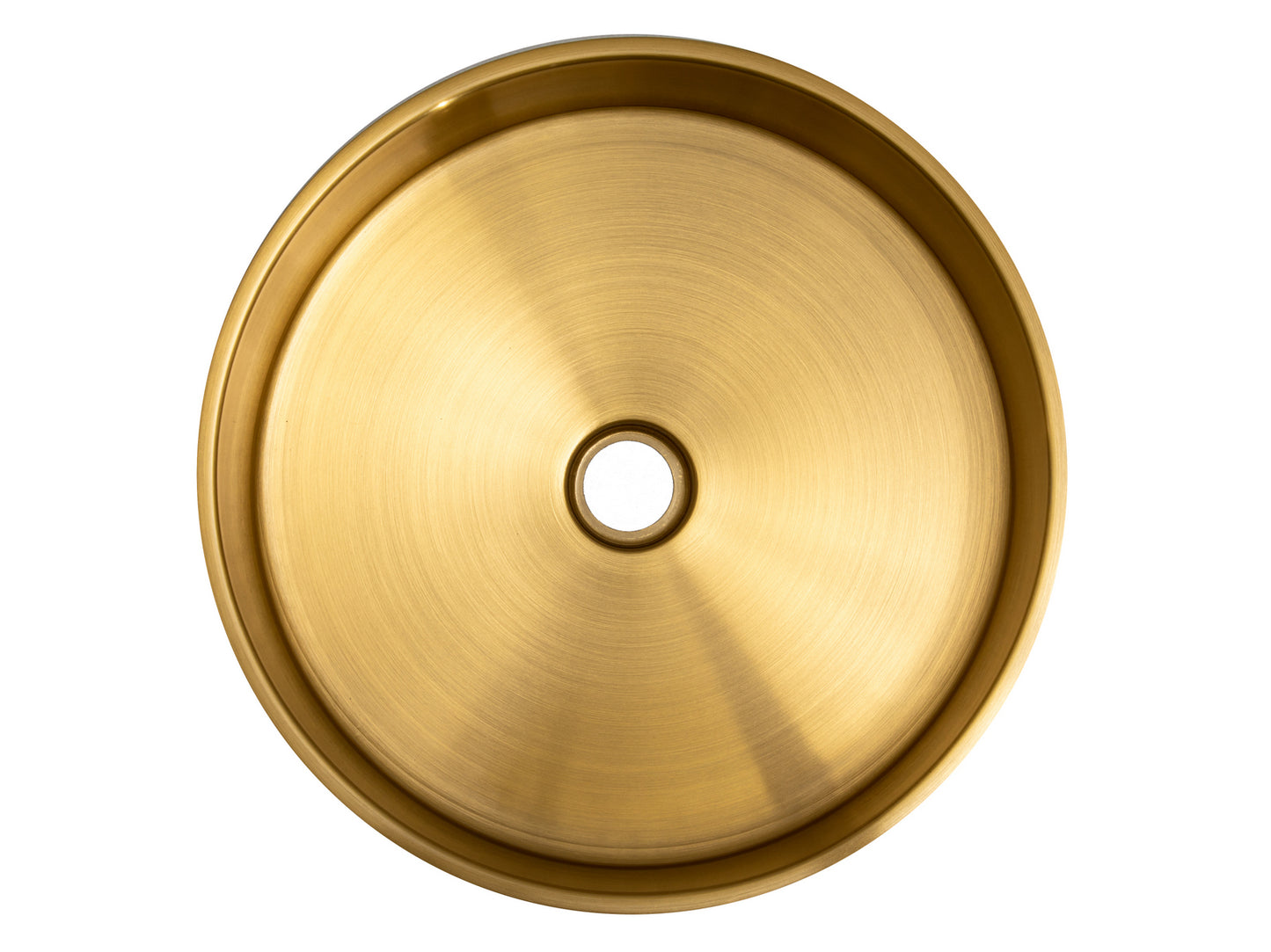 Eden Bath EB_SS003GD Round 15.75-in Stainless Steel Vessel Sink with Rim in Gold with Drain