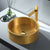 Eden Bath EB_SS003GD Round 15.75-in Stainless Steel Vessel Sink with Rim in Gold with Drain
