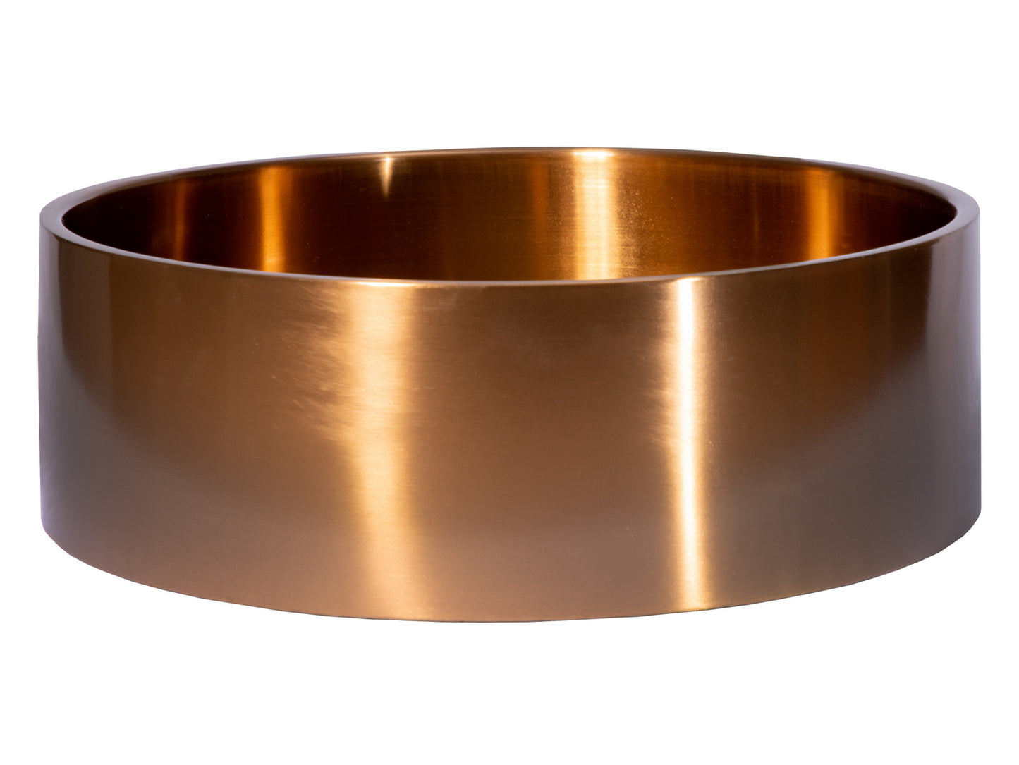 Eden Bath EB_SS003RG Round 15.75-in Stainless Steel Vessel Sink with Rim in Rose Gold with Drain