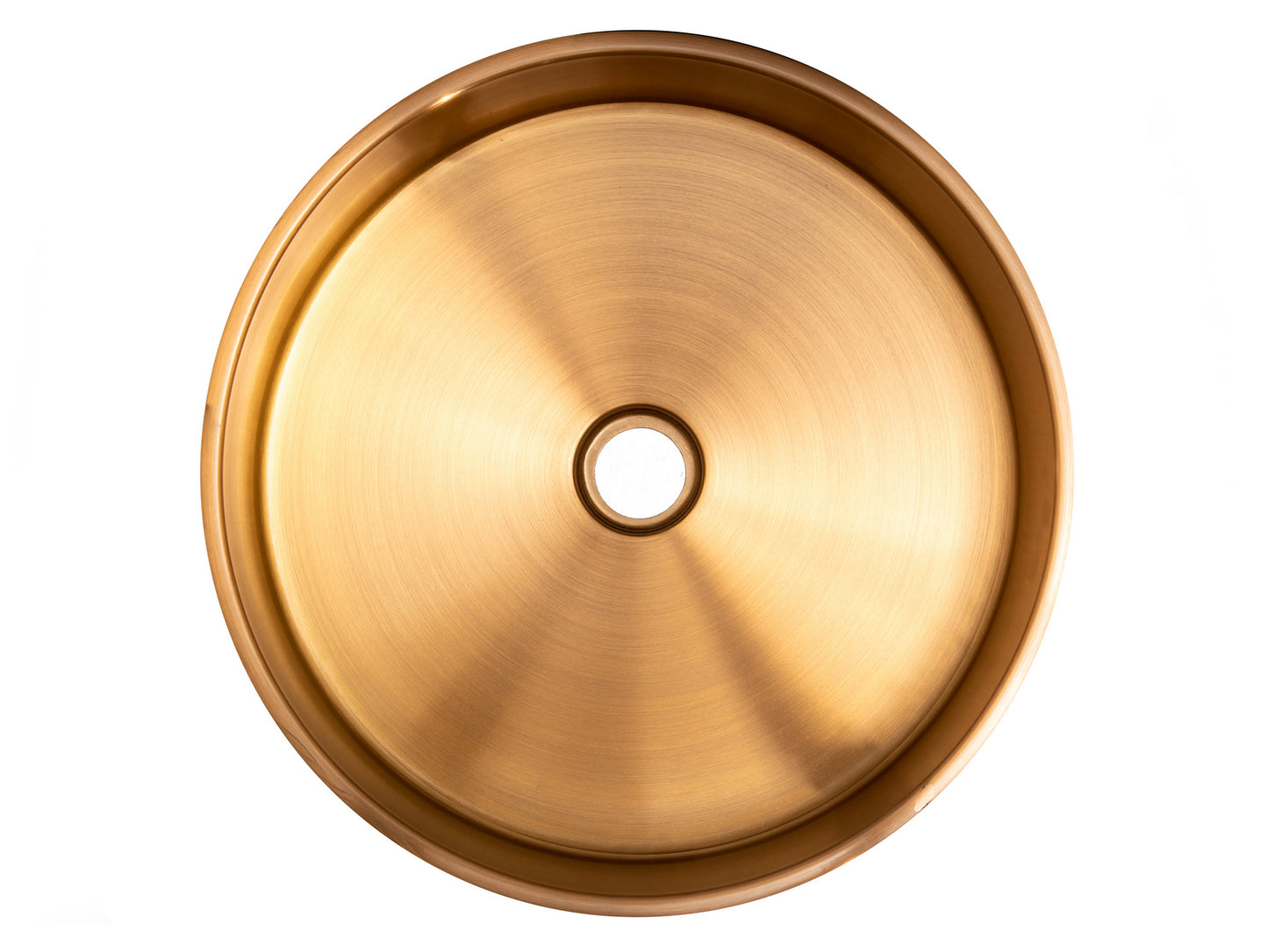 Eden Bath EB_SS003RG Round 15.75-in Stainless Steel Vessel Sink with Rim in Rose Gold with Drain