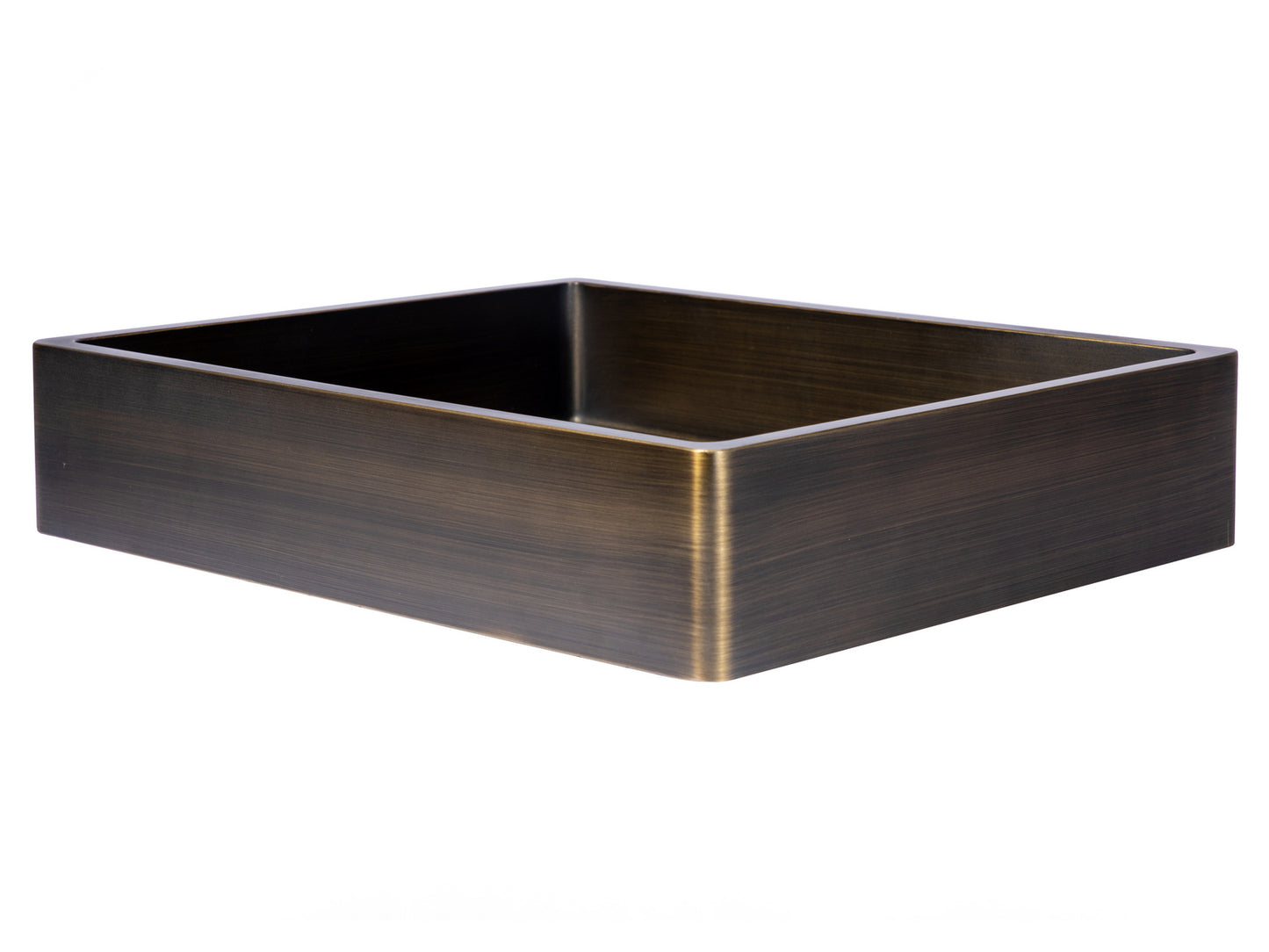 Eden Bath EB_SS004AT Rectangular 18.7 x 15.75-in Stainless Steel Vessel Sink with Rim in Antique with Drain