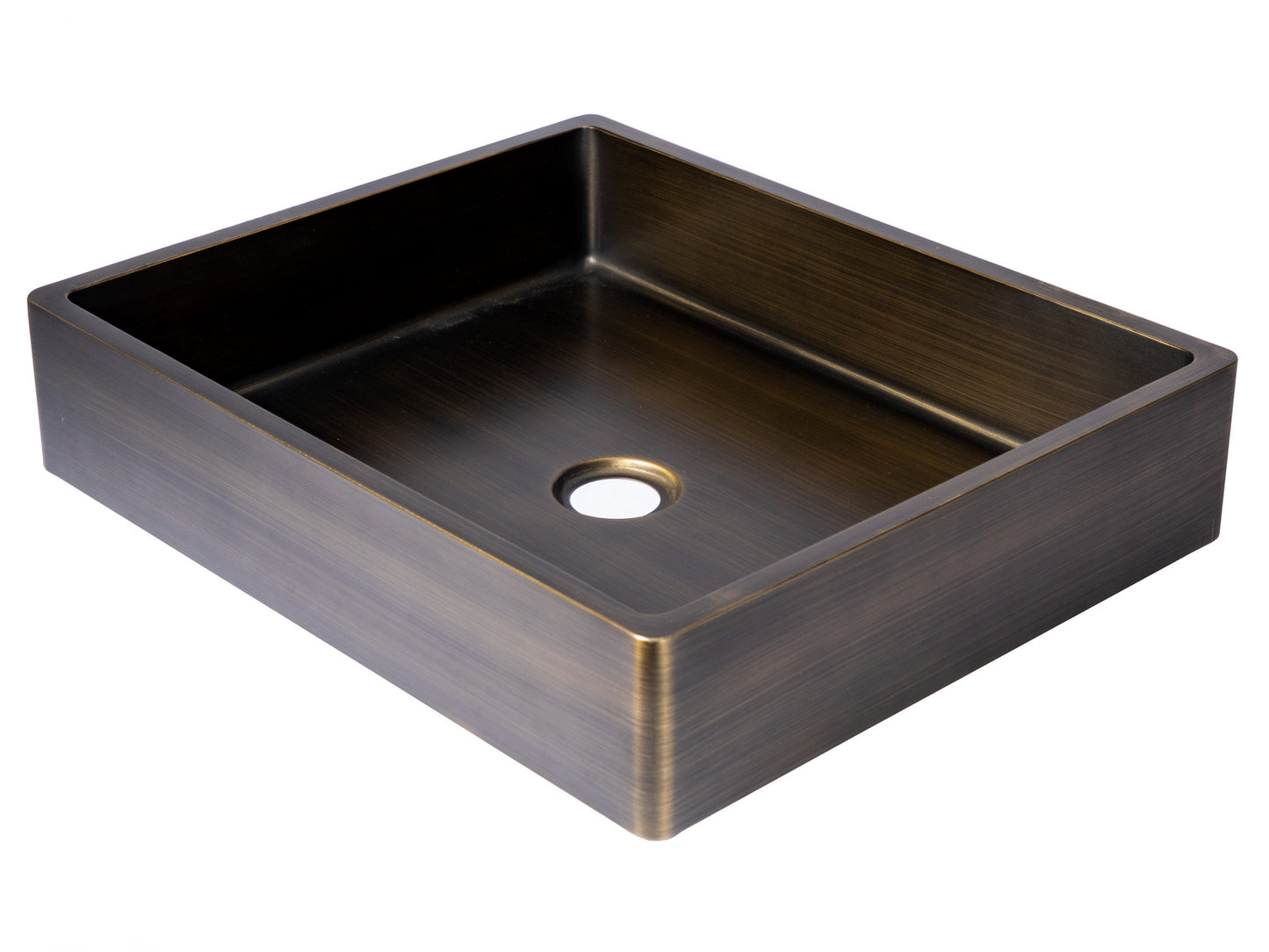 Eden Bath EB_SS004AT Rectangular 18.7 x 15.75-in Stainless Steel Vessel Sink with Rim in Antique with Drain