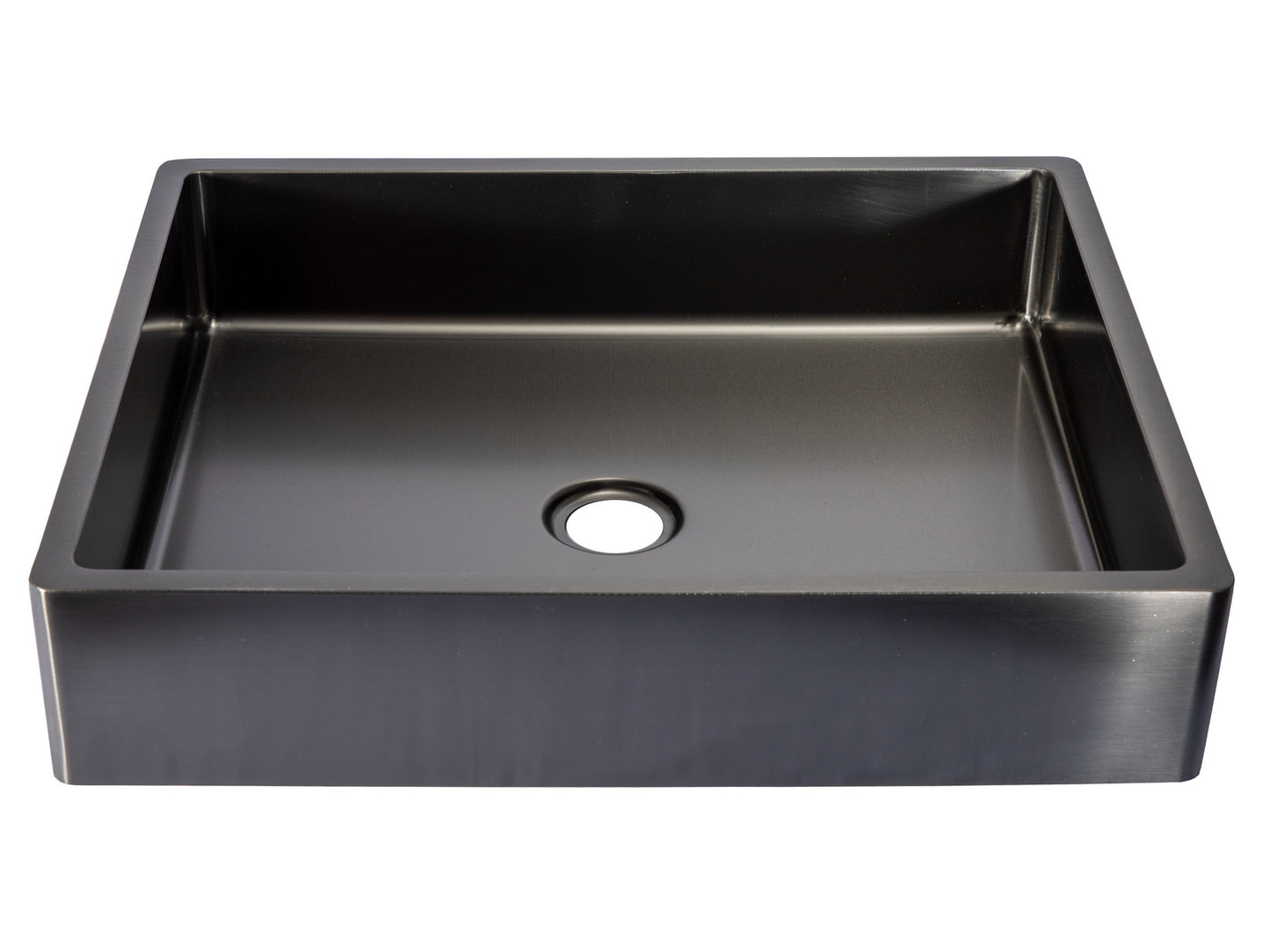 Eden Bath EB_SS004BK Rectangular 18.7 x 15.75-in Stainless Steel Vessel Sink with Rim in Black with Drain
