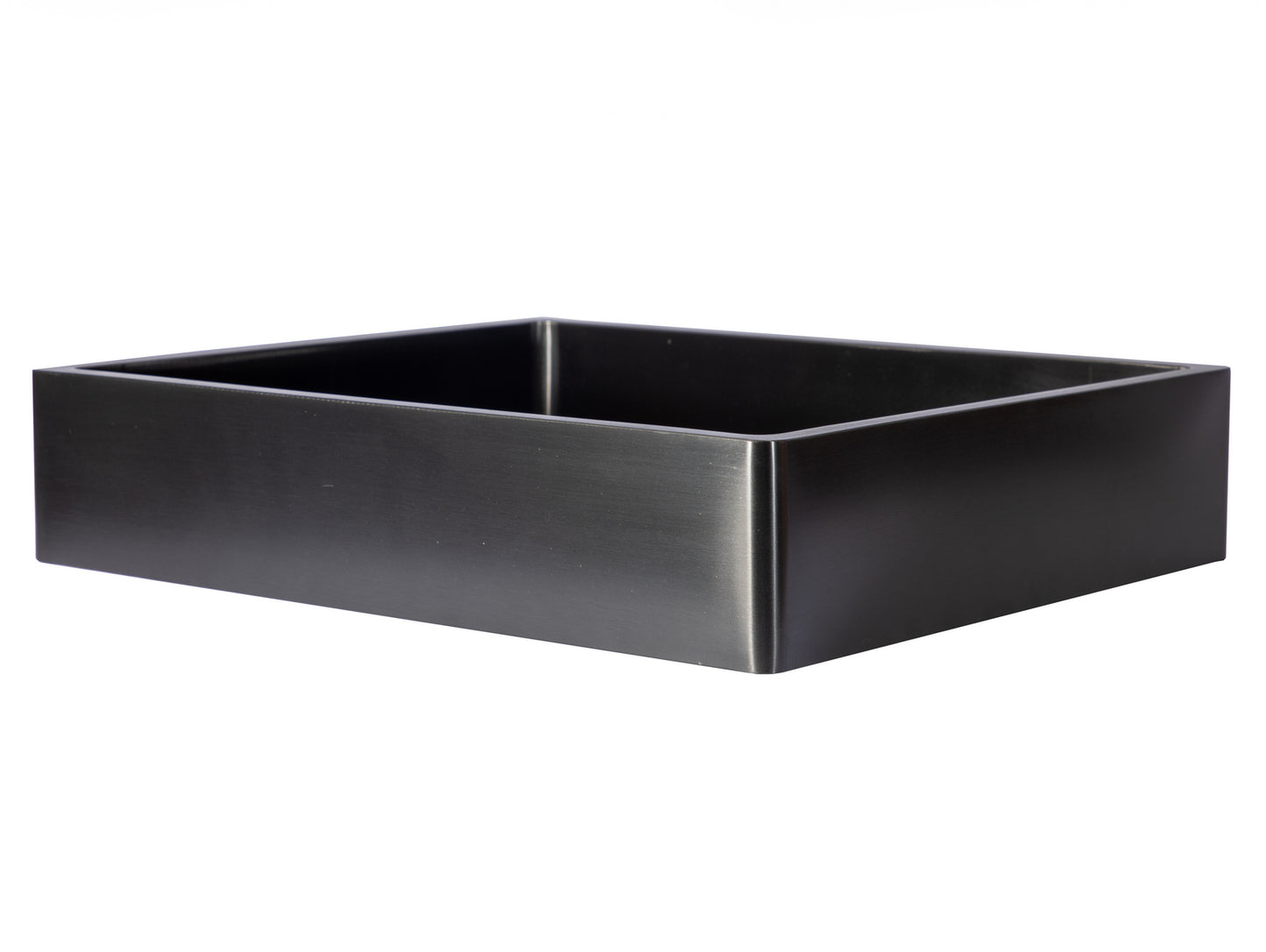 Eden Bath EB_SS004BK Rectangular 18.7 x 15.75-in Stainless Steel Vessel Sink with Rim in Black with Drain