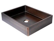 Load image into Gallery viewer, Eden Bath EB_SS004BZ Rectangular 18.7 x 15.75-in Stainless Steel Vessel Sink with Rim in Bronze with Drain