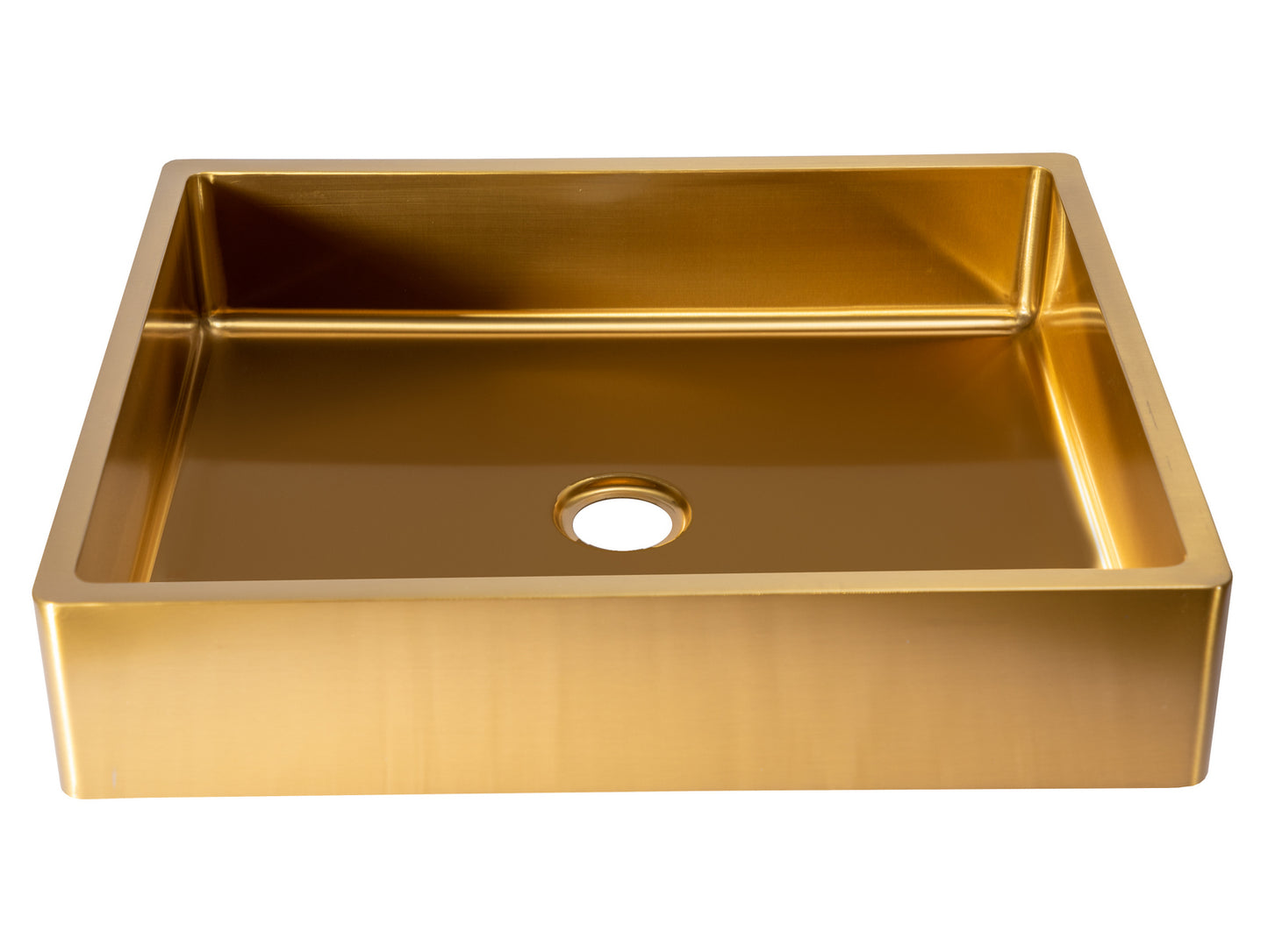 Eden Bath EB_SS004GD Rectangular 18.7 x 15.75-in Stainless Steel Vessel Sink with Rim in Gold with Drain