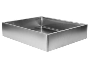 Eden Bath EB_SS004SV Rectangular 18.7 x 15.75-in Stainless Steel Vessel Sink with Rim in Silver with Drain