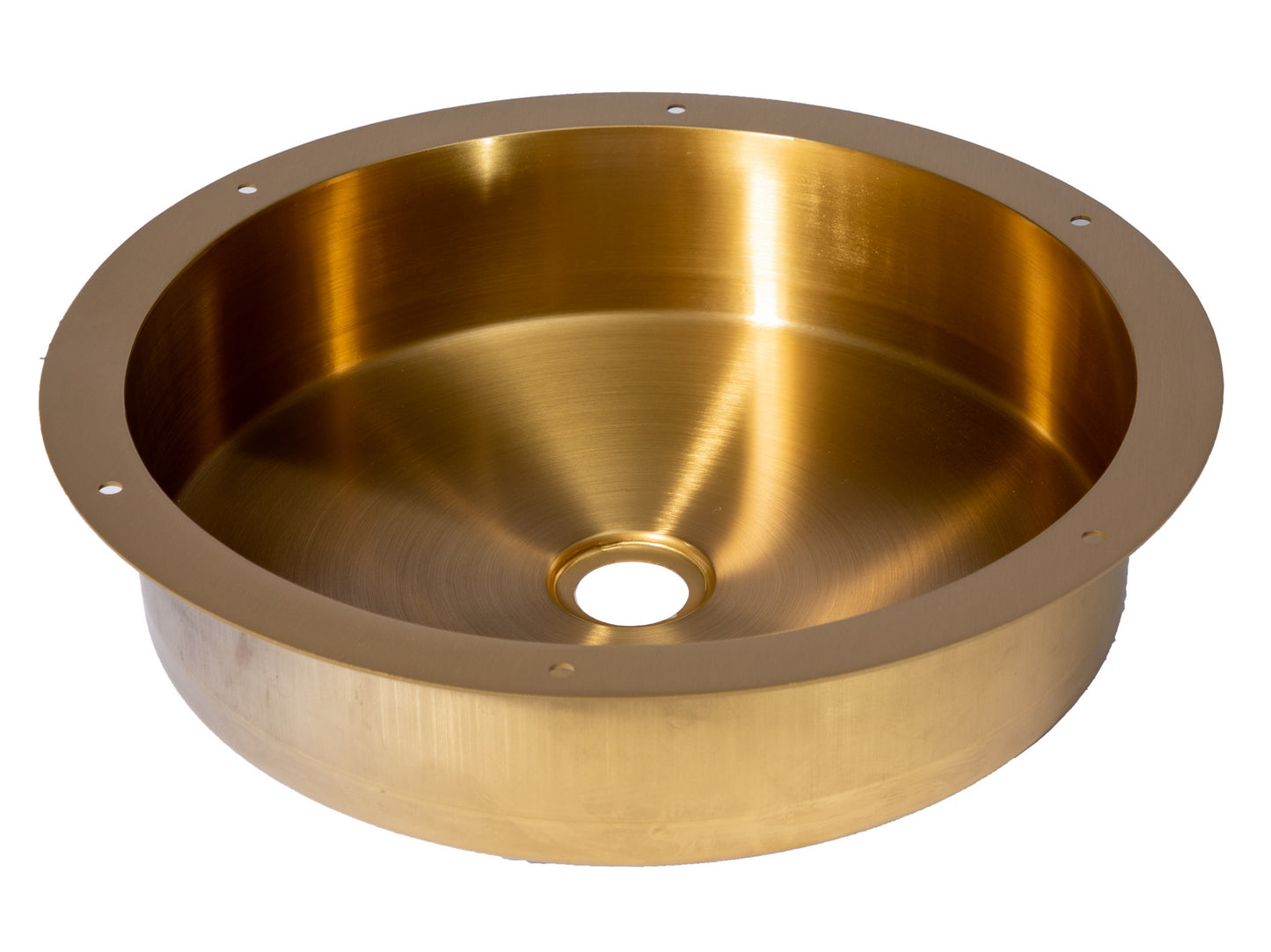 Eden Bath EB_SS050GD Round 15-in Stainless Steel Undermount Sink in Gold with Drain