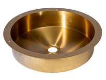 Load image into Gallery viewer, Eden Bath EB_SS050GD Round 15-in Stainless Steel Undermount Sink in Gold with Drain