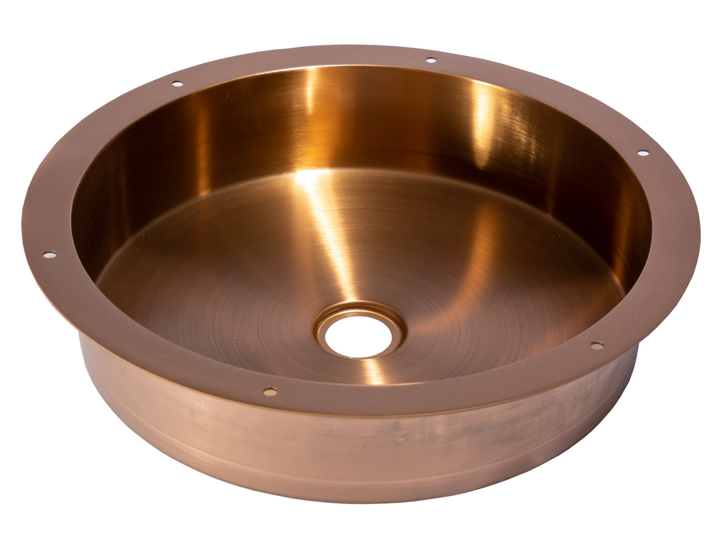 Eden Bath EB_SS050RG Round 15-in Stainless Steel Undermount Sink in Rose Gold with Drain