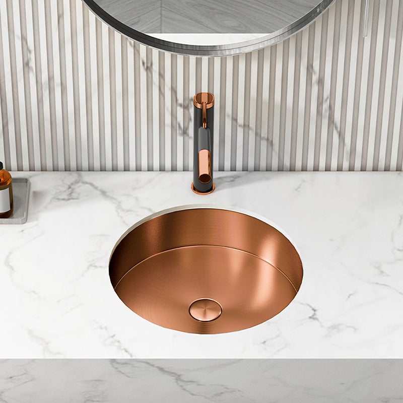 Eden Bath EB_SS050RG Round 15-in Stainless Steel Undermount Sink in Rose Gold with Drain