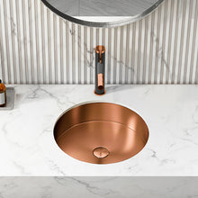 Load image into Gallery viewer, Eden Bath EB_SS050RG Round 15-in Stainless Steel Undermount Sink in Rose Gold with Drain