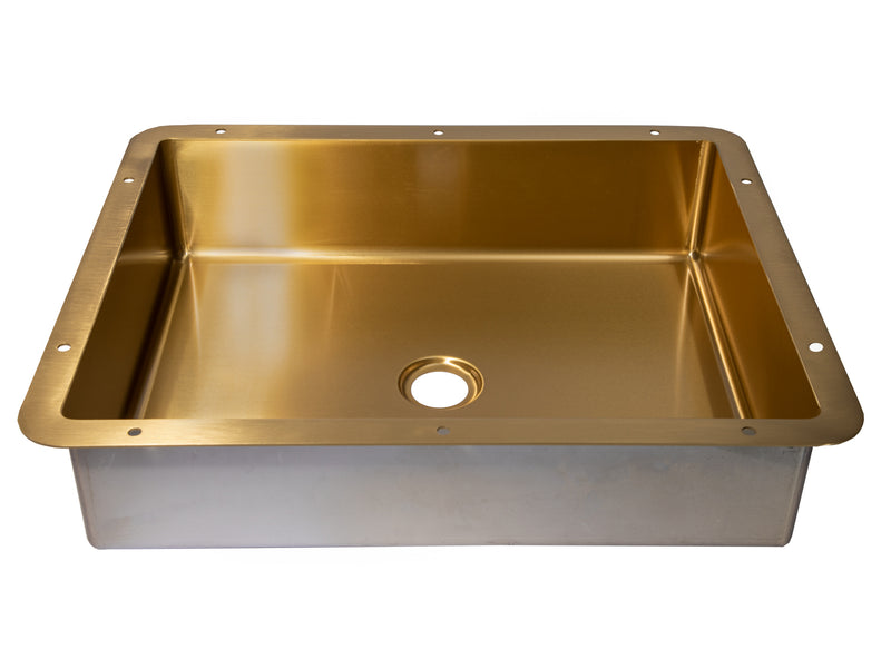 Eden Bath EB_SS051GD Rectangular 18.63 x 14.37-in Stainless Steel Undermount Sink in Gold with Drain
