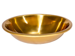 Eden Bath EB_SS052GD Oval 17.5 x 14-in Stainless Steel Drop-In Sink in Gold with Drain