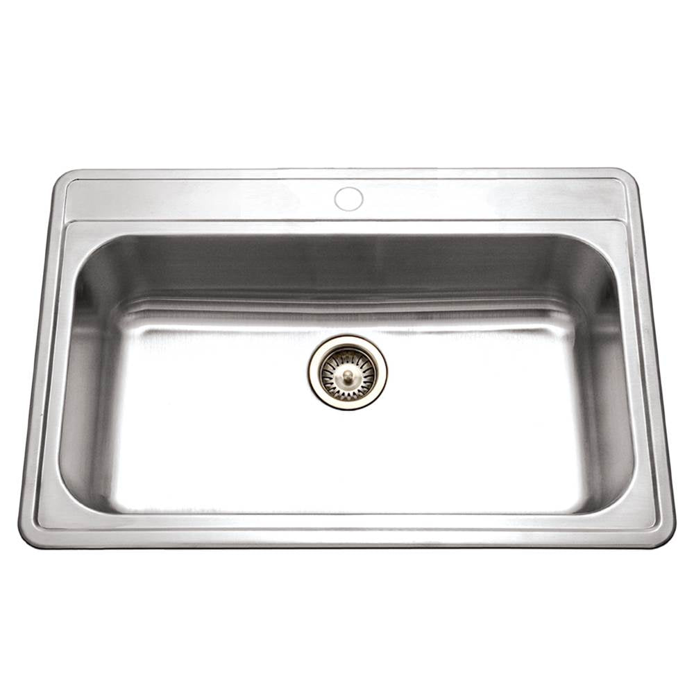 Hamat EDI-3322ST-1-1 Topmount Stainless Steel 1-Hole Large Single Bowl Kitchen Sink