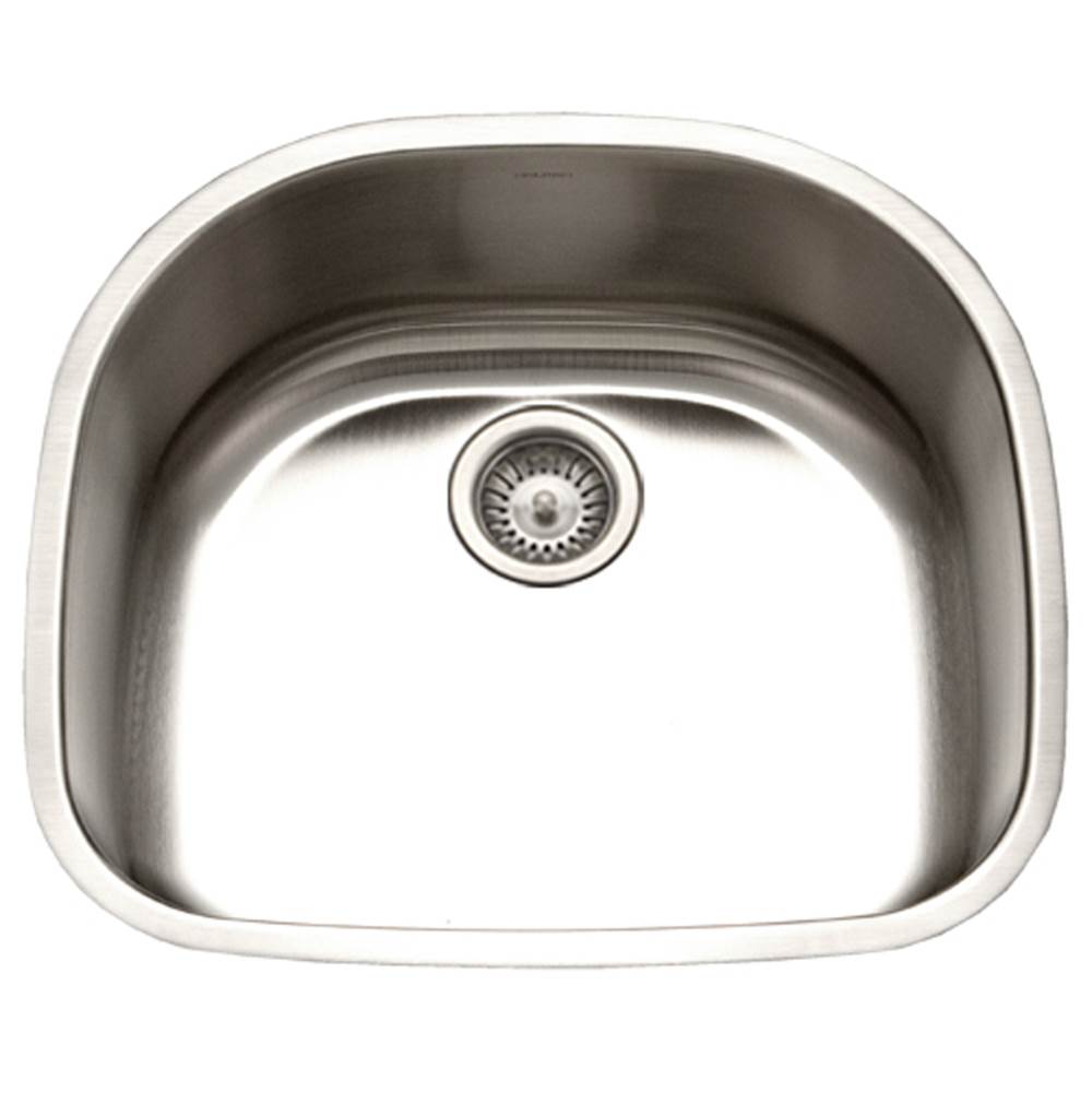 Hamat ENT-2422D-20 Undermount Stainless Steel Single D Bowl Kitchen Sink, 18 Gauge