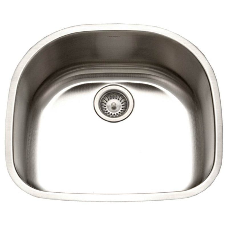 Hamat ENT-2422D-20 Undermount Stainless Steel Single D Bowl Kitchen Sink, 18 Gauge