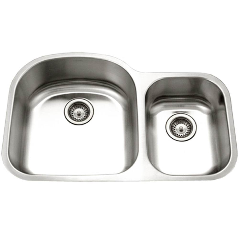 Hamat ENT-3321DDR-1 Undermount Stainless Steel 70/30 Double Bowl Kitchen Sink, Small Bowl Right, 18 Gauge
