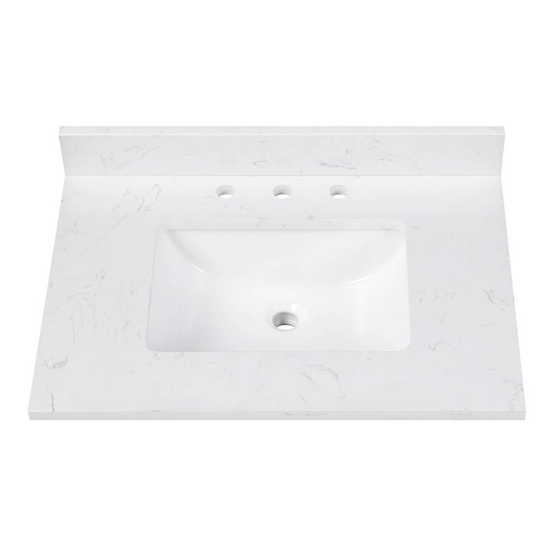 Avanity EUT25CW-RS 25 in. Cala White Engineered Stone Top with Rectangular Sink