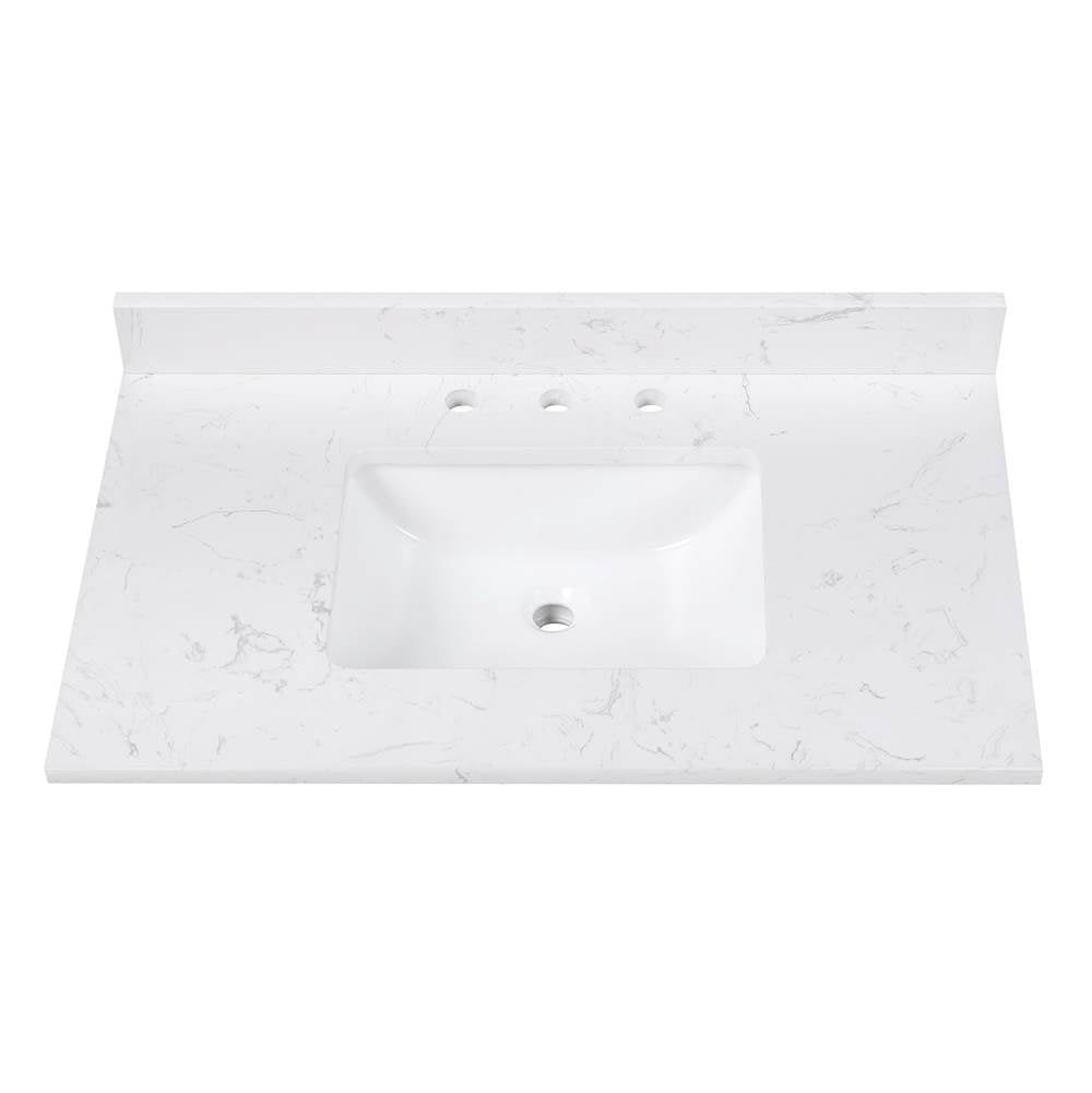 Avanity EUT37CW-RS 37 in. Cala White Engineered Stone Top with Rectangular Sink