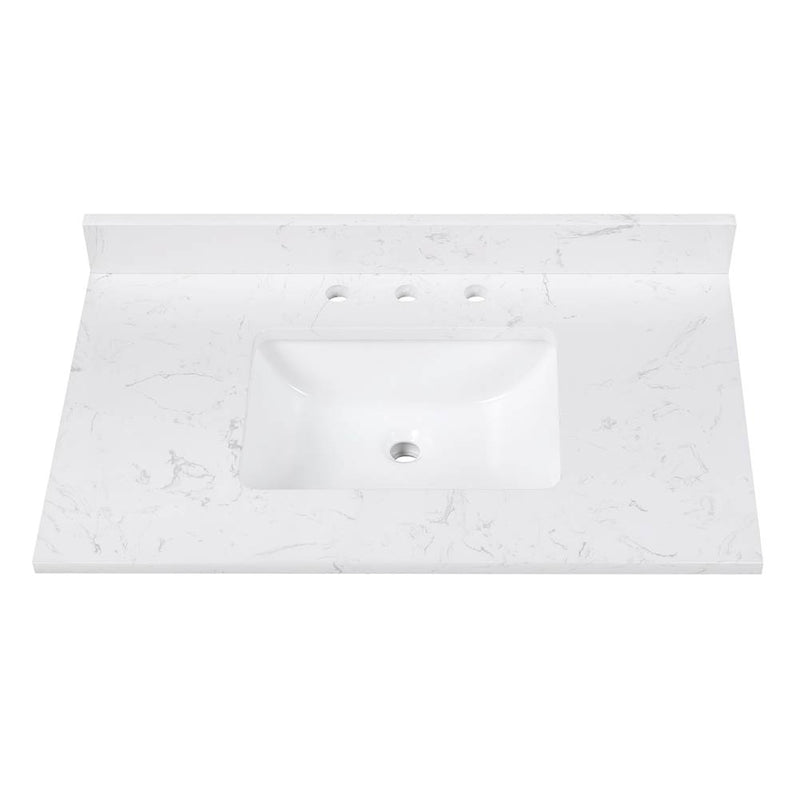 Avanity EUT37CW-RS 37 in. Cala White Engineered Stone Top with Rectangular Sink