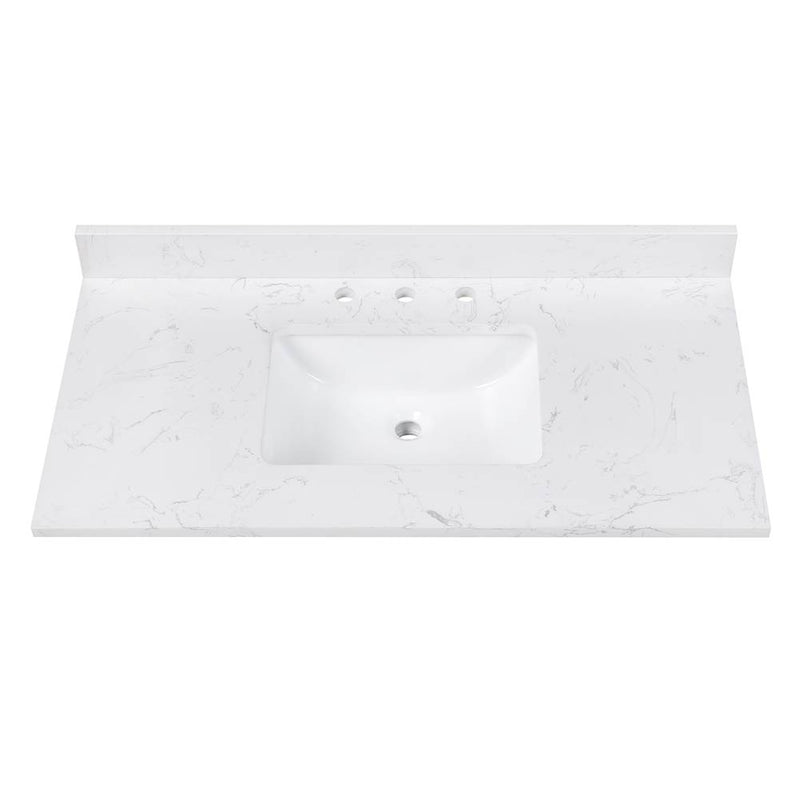 Avanity EUT43CW-RS 43 in. Cala White Engineered Stone Top with Rectangular Sink
