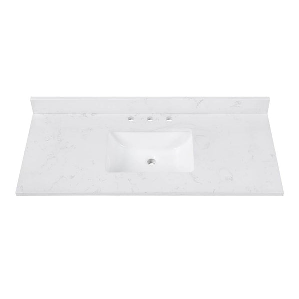 Avanity EUT49CW-RS 49 in. Cala White Engineered Stone Top with Rectangular Sink