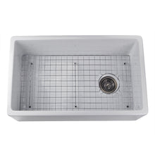 Load image into Gallery viewer, Nantucket Sinks 30&quot; Farmhouse Fireclay Sink Offset Drain w/Grid