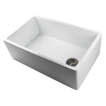 Load image into Gallery viewer, Nantucket Sinks 30&quot; Farmhouse Fireclay Sink Offset Drain w/Grid