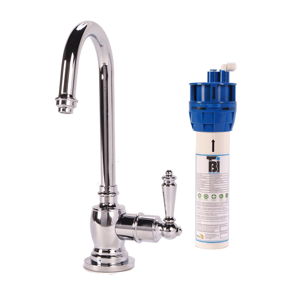 BTI FL-C2200 Traditional C-Spout Cold Only Filtration Faucet with Filtration System