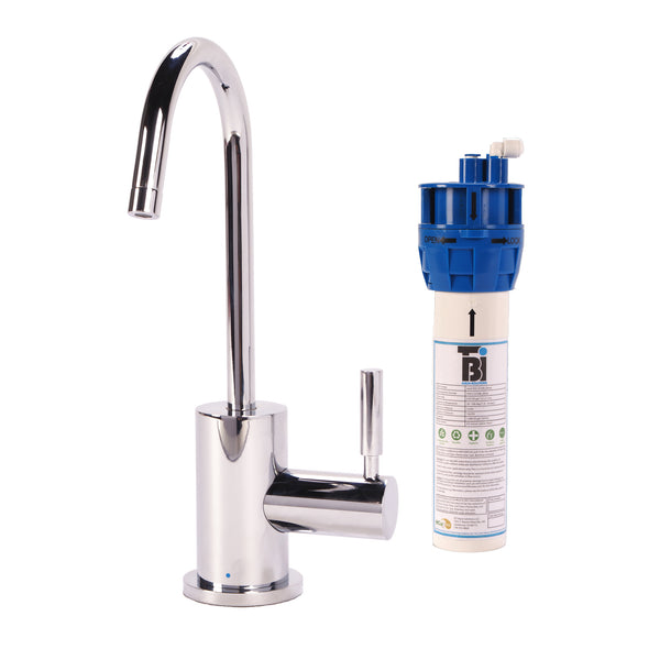 BTI FL-C2400 Contemporary C-Spout Cold Only Filtration Faucet with Filtration System