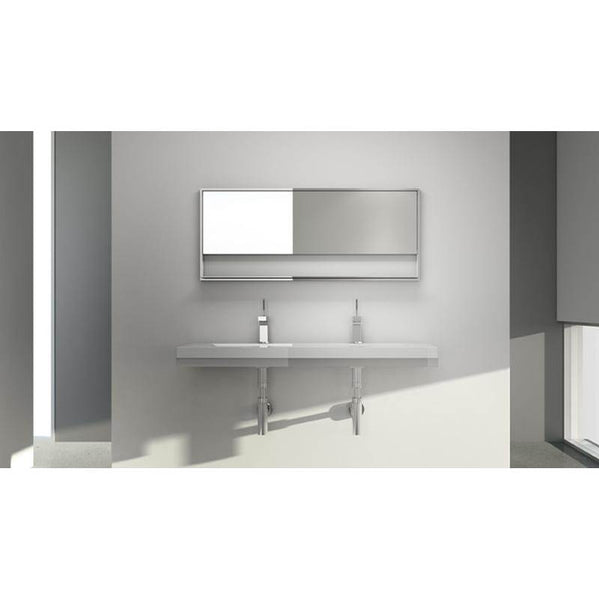 Wet Style WM6022-DT-M Decorative Trim And Bracket System For 60 Inch Lavatory - Stainless Steel Mirror Finish