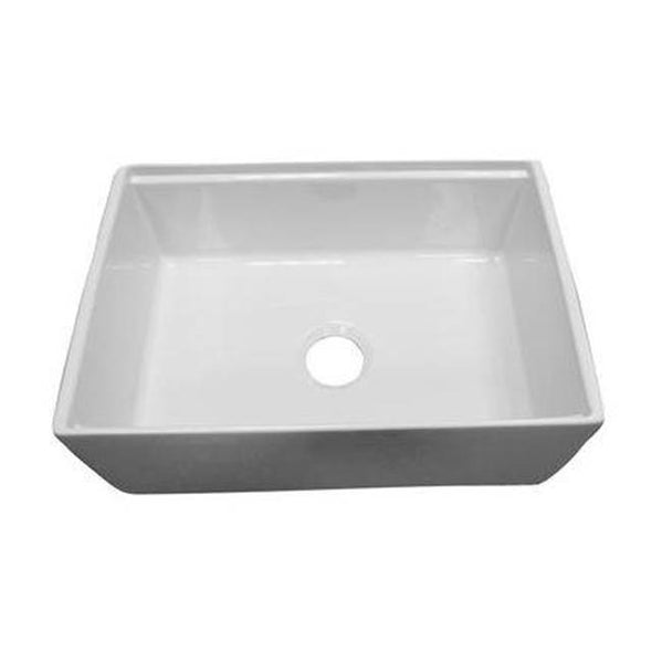 Barclay FS30AC-WH Crofton 30 Single Bowl Sink With Ledge Plain Front  - White