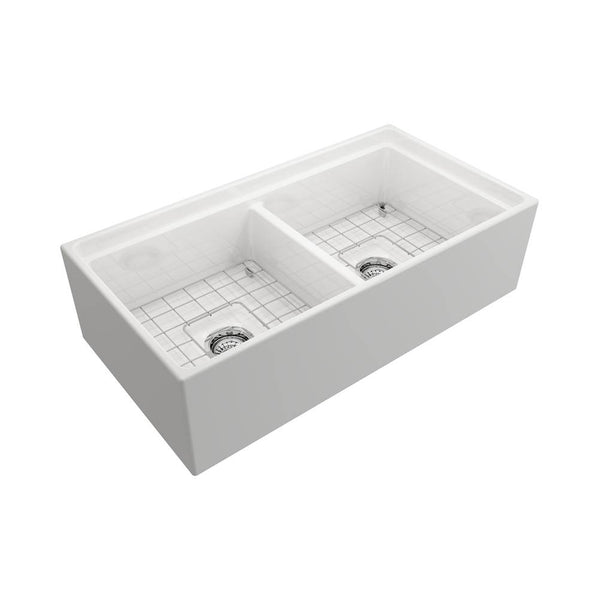 Barclay FS36AC-WH Crofton 36 Single Bowl sink With ledge Plain front  - White