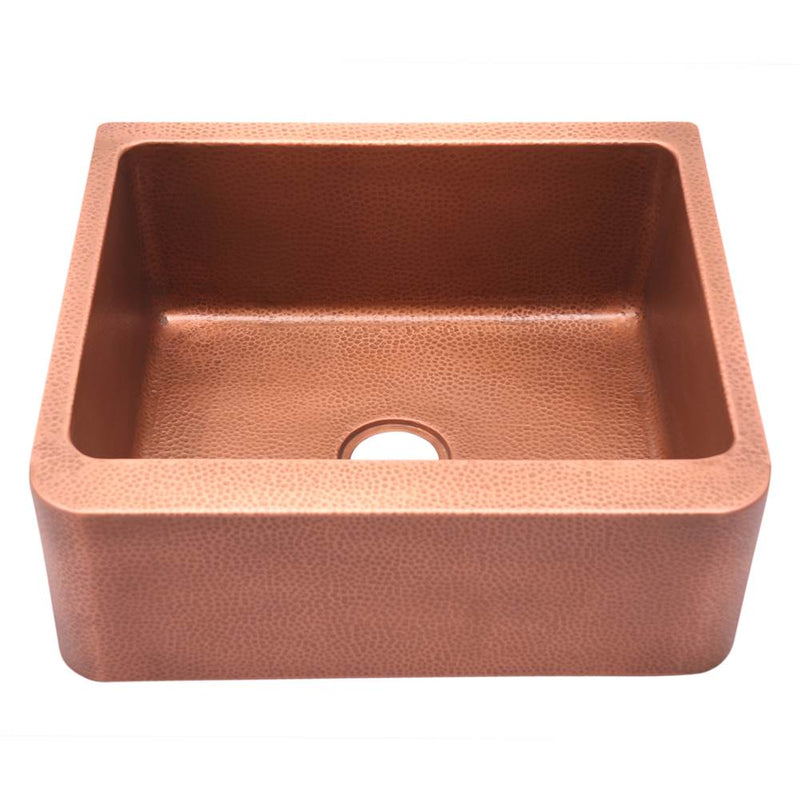 Barclay FSCSB3112-AC Avena 25 Hammered Single Bowl Copper Farmer Sink - Antique Copper
