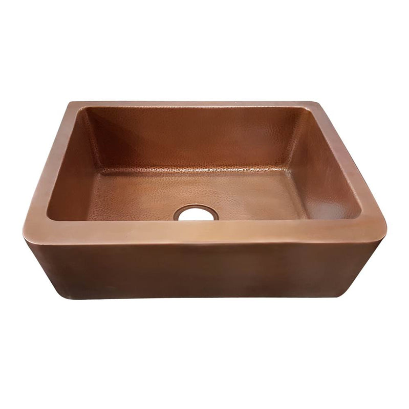 Barclay FSCSB3124-SAC Bentley 33 Single Bowl Copper Farmer Sinks Ext Hammered Int Smooth - Smooth Antique Copper
