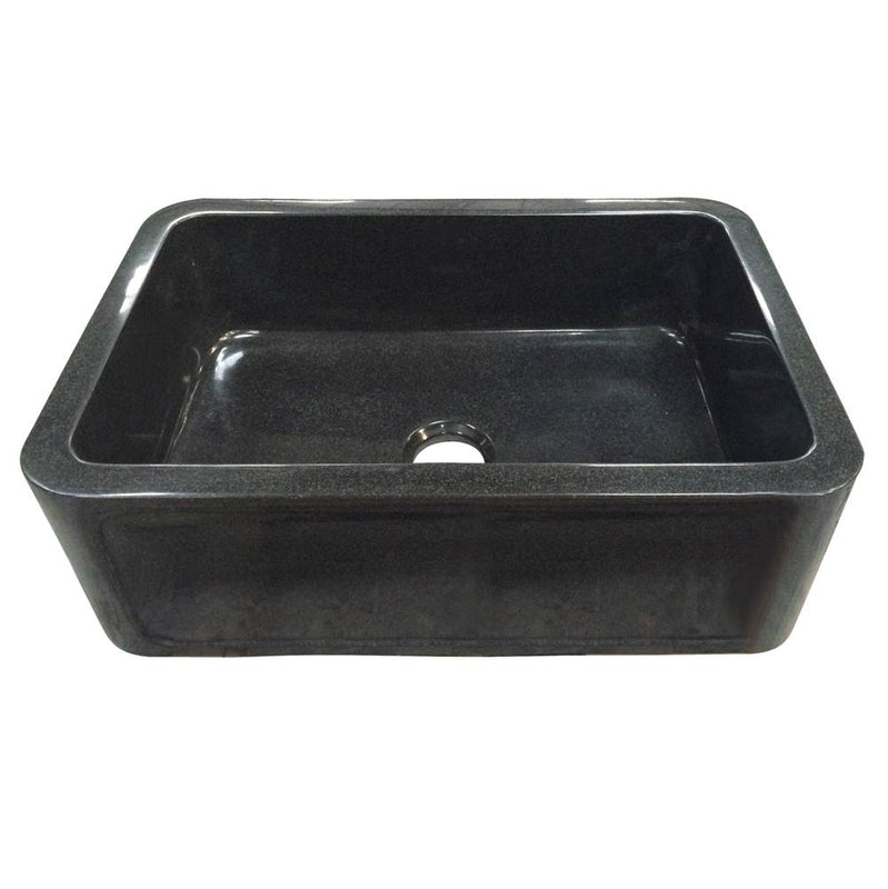 Barclay FSGSB4000-GPBL Ankra 30 Polished Granite Single Bowl Farmer Sink  - Polished Black
