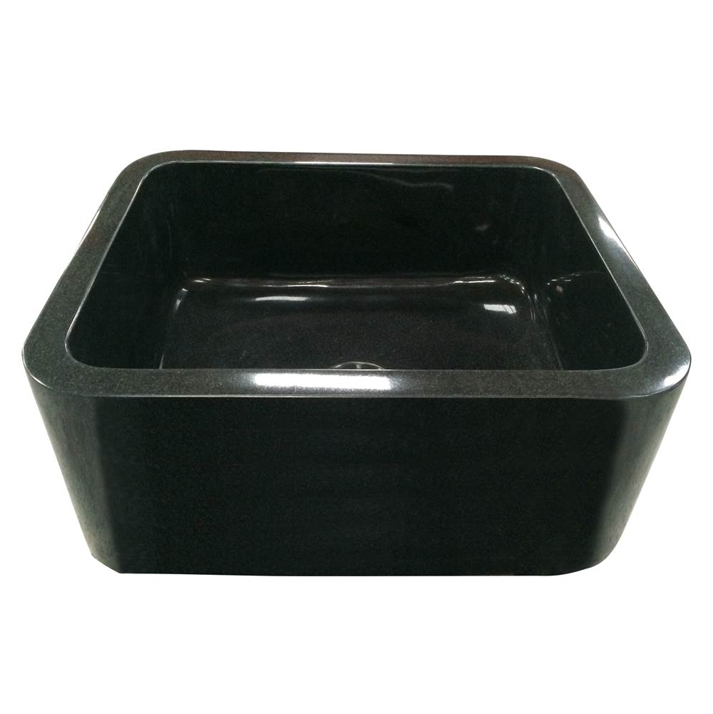 Barclay FSGSB4030-GPBL Acantha 30 Polished Granite Single Bowl Farmer Sink  - Polished Black