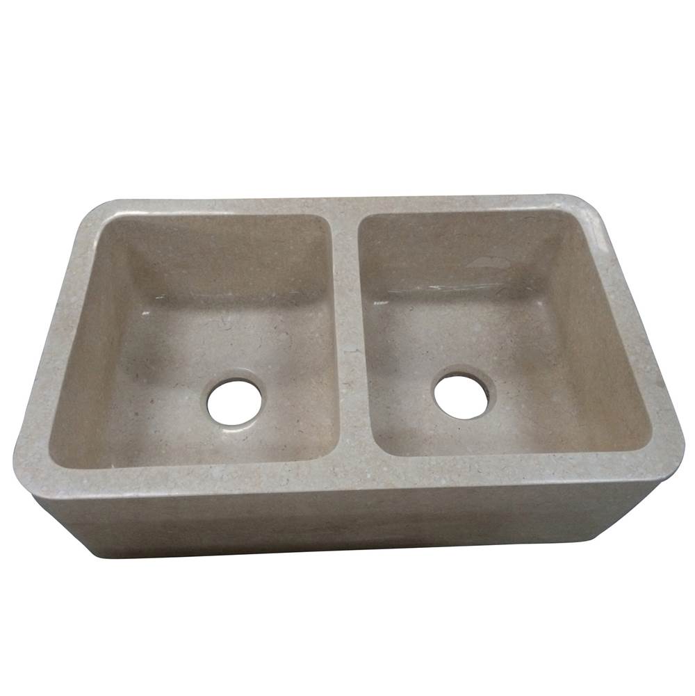 Barclay FSMD5560-MPGA Chicot 33 Double Bowl Farmer Sink  - Polished Marble