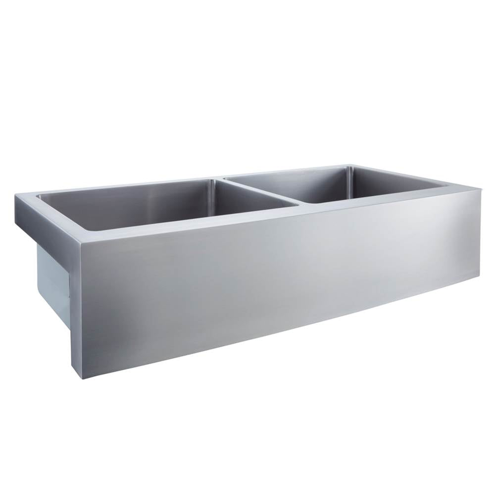 Barclay FSSDB2610-SS Dixon 39 Double Bowl Curved Farmer Sink - Stainless Steel