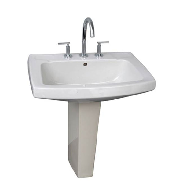 Barclay 3-978WH Galaxy 28 Ped Lavatory 8 Widespread - White
