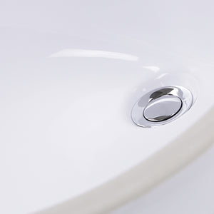 Nantucket Sinks GB-15x12-W 15" x 15" Glazed Bottom Undermount Oval Ceramic Sink In White