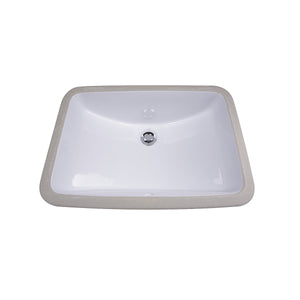 Nantucket Sinks GB-18x12-W 18" x 12" Glazed Bottom Undermount Rectangle Ceramic Sink In White