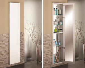GlassCrafters 20Wx72Hx6D Full Length Frameless Mirrored Cabinet, Beveled