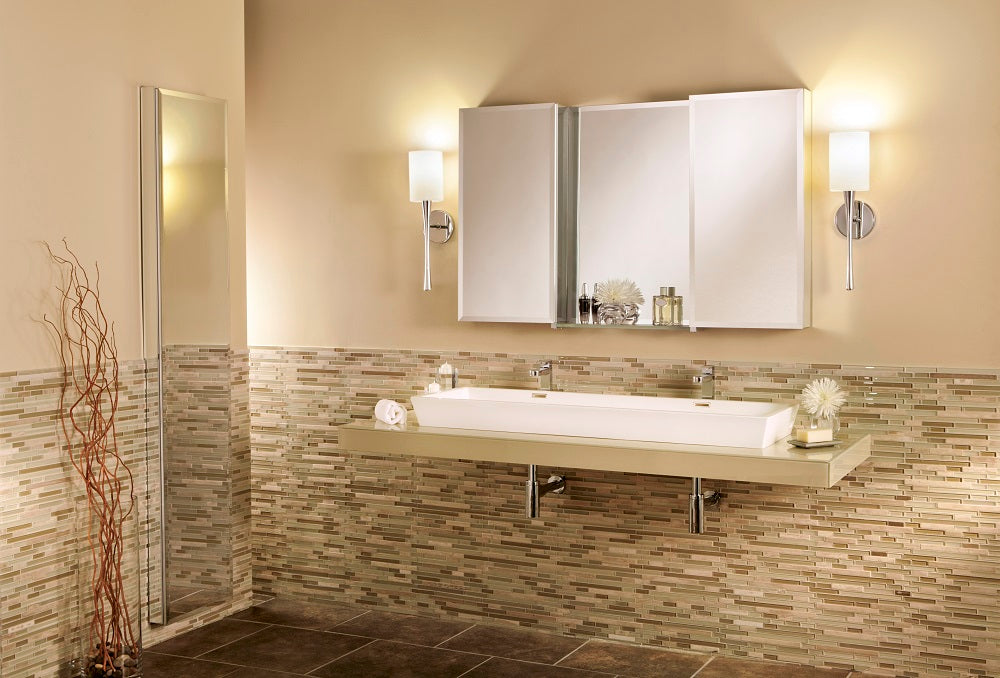 GlassCrafters 20Wx30Hx4D Frameless Mirrored Medicine Cabinet, Beveled
