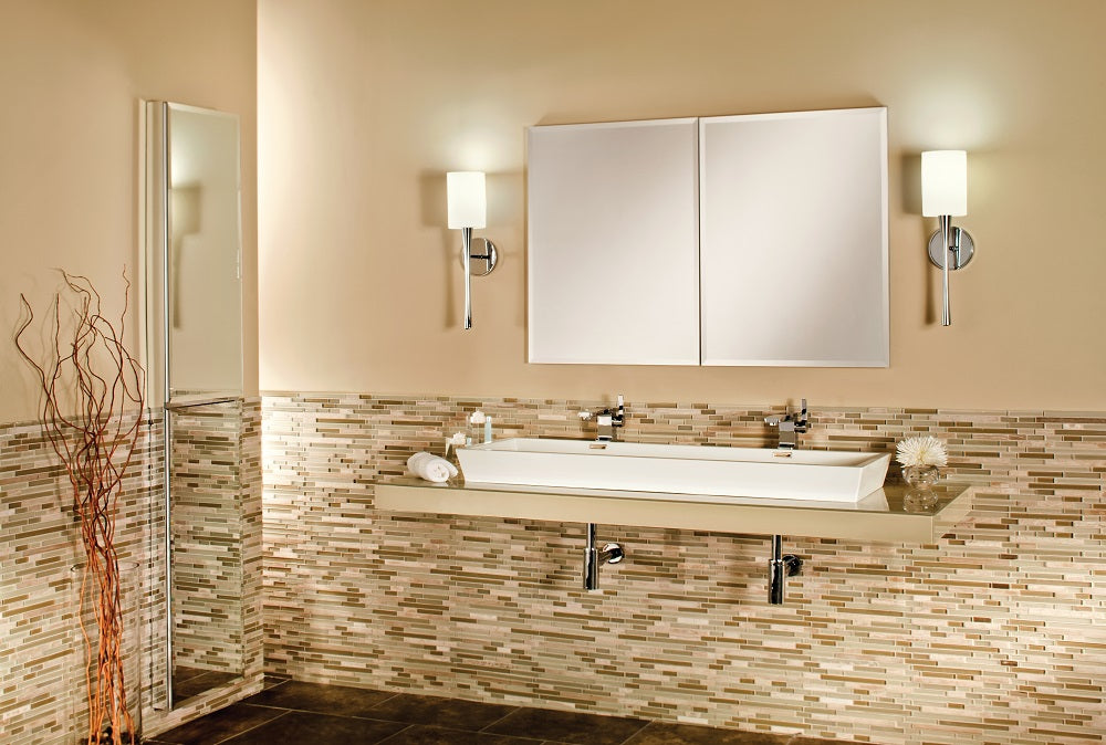 GlassCrafters 20Wx30Hx4D Frameless Mirrored Medicine Cabinet, Beveled